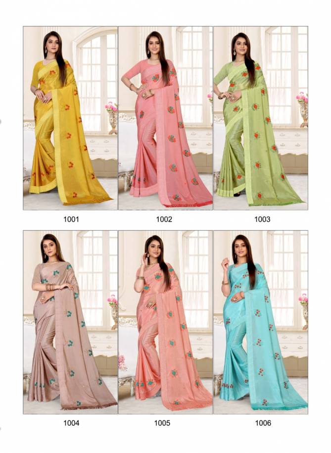 Ronisha Aashi Latest Designer Ethnic Wear Chinon Fancy Saree Collection